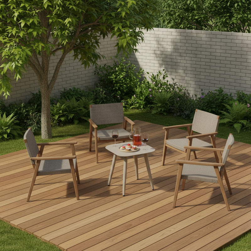 Minimalist Aluminum Side Table - Rectangle Square Accent Table With Sand-Texture Finish For Outdoor