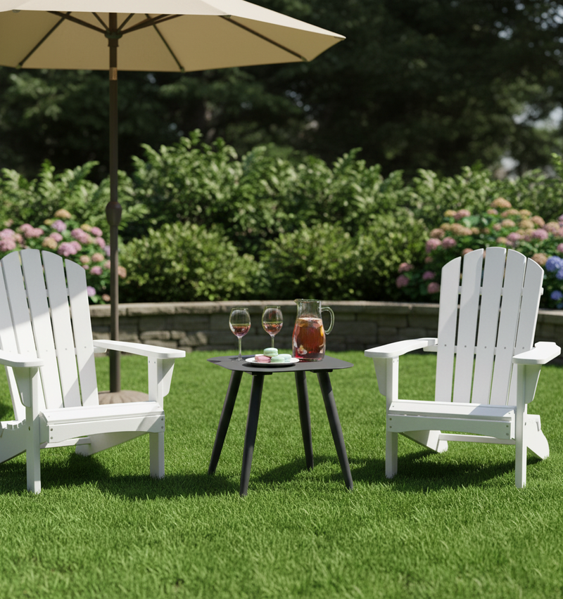Minimalist Aluminum Side Table - Rectangle Square Accent Table With Sand-Texture Finish For Outdoor