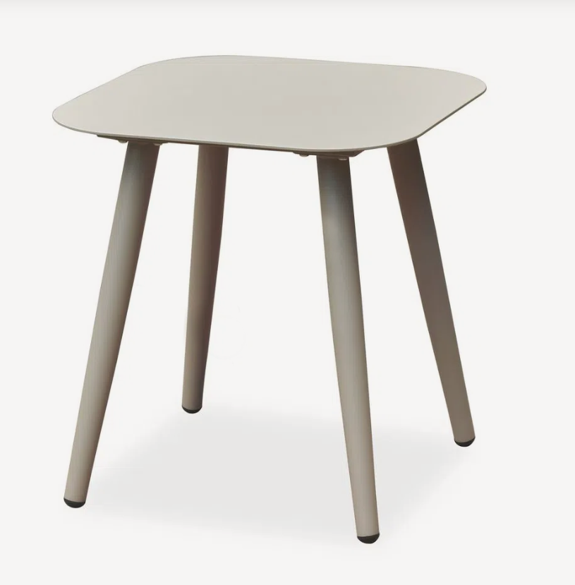 Table d’appoint minimaliste en aluminium - Table d’accent carrée rectangulaire avec finition texturée sable pour l’extérieur 