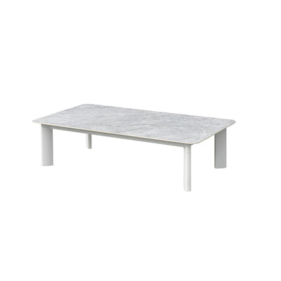 Minimalist Aluminum Alloy Outdoor Table - Scratch-Resistant Sintered Stone Top Outdoor Coffee Table For Outdoor