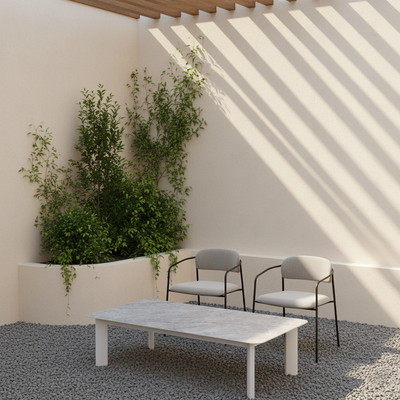 Minimalist Aluminum Alloy Outdoor Table - Scratch-Resistant Sintered Stone Top Outdoor Coffee Table For Outdoor