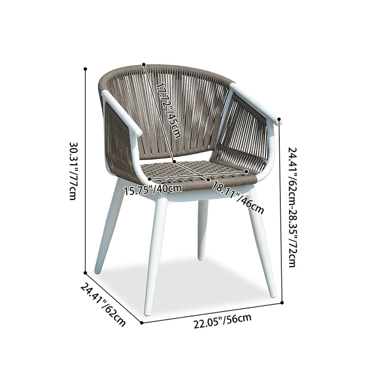 Chaise de loisirs d'extérieur contemporaine en rotin PE - Chaise de salle à manger extérieure confortable pour l'extérieur 