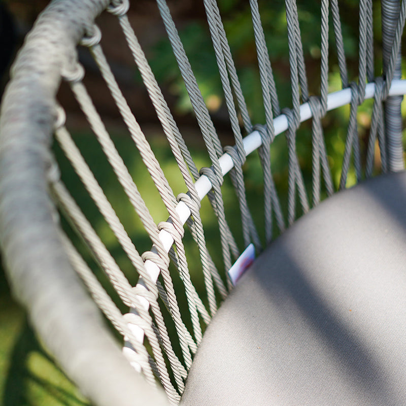 Contemporary Outdoor Lounge Chair - Comfortable Rope Weave Dining Chair For Outdoor Patio