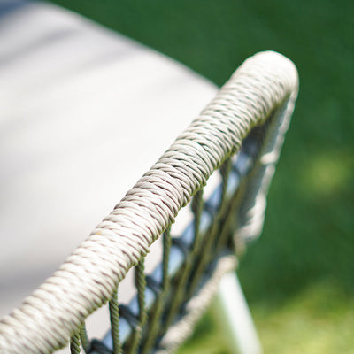 Contemporary Outdoor Lounge Chair - Comfortable Rope Weave Dining Chair For Outdoor Patio