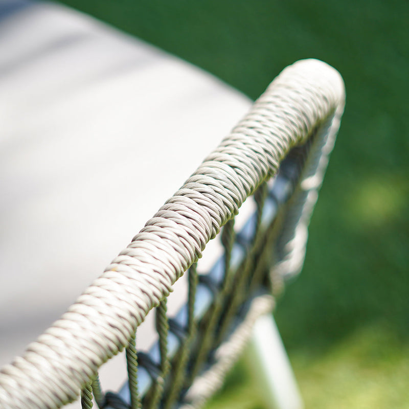 Contemporary Outdoor Lounge Chair - Comfortable Rope Weave Dining Chair For Outdoor Patio