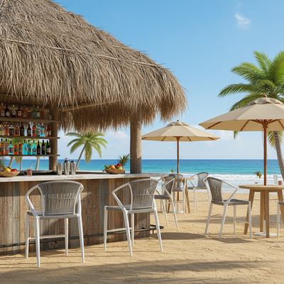 Contemporary Outdoor Dining Chair - PE Rattan Woven Aluminum Armchair For Garden