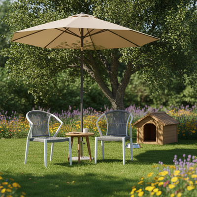Contemporary Outdoor Dining Chair - PE Rattan Woven Aluminum Armchair For Garden