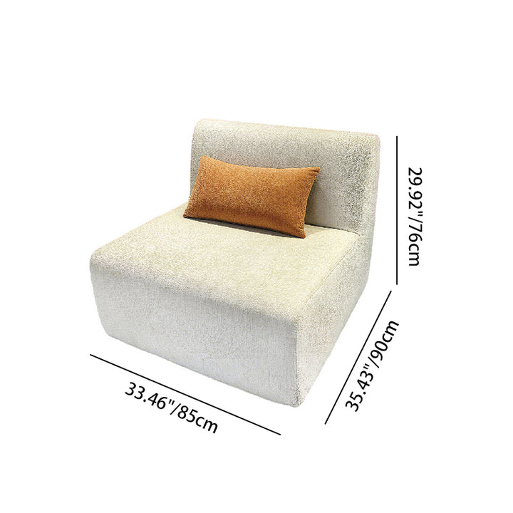 Sofá de Compresión Única sin Esqueleto Minimalista Moderno - Sofá de Espuma de Chenilla Ecológico y Libre de Formaldehído para Sala de Estar 