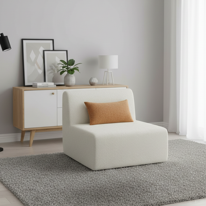Sofá de Compresión Única sin Esqueleto Minimalista Moderno - Sofá de Espuma de Chenilla Ecológico y Libre de Formaldehído para Sala de Estar 