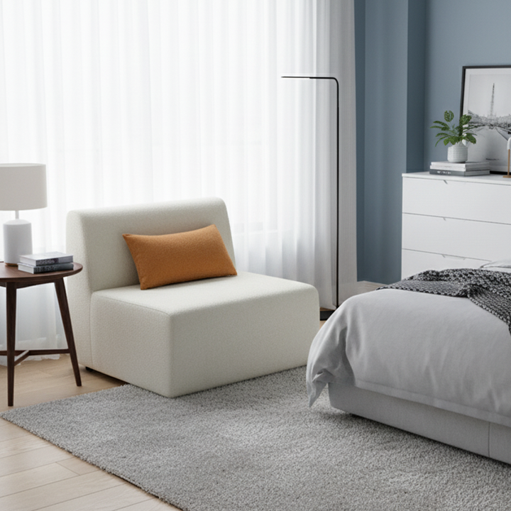 Sofá de Compresión Única sin Esqueleto Minimalista Moderno - Sofá de Espuma de Chenilla Ecológico y Libre de Formaldehído para Sala de Estar 