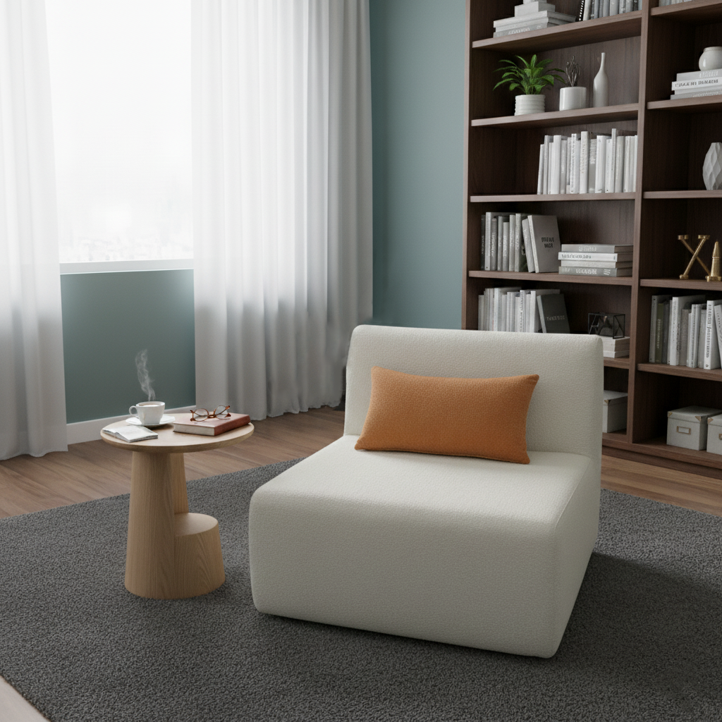 Sofá de Compresión Única sin Esqueleto Minimalista Moderno - Sofá de Espuma de Chenilla Ecológico y Libre de Formaldehído para Sala de Estar 