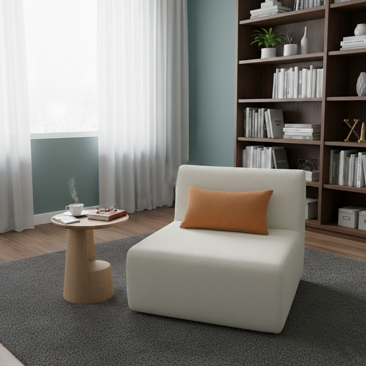 Sofá de Compresión Única sin Esqueleto Minimalista Moderno - Sofá de Espuma de Chenilla Ecológico y Libre de Formaldehído para Sala de Estar 