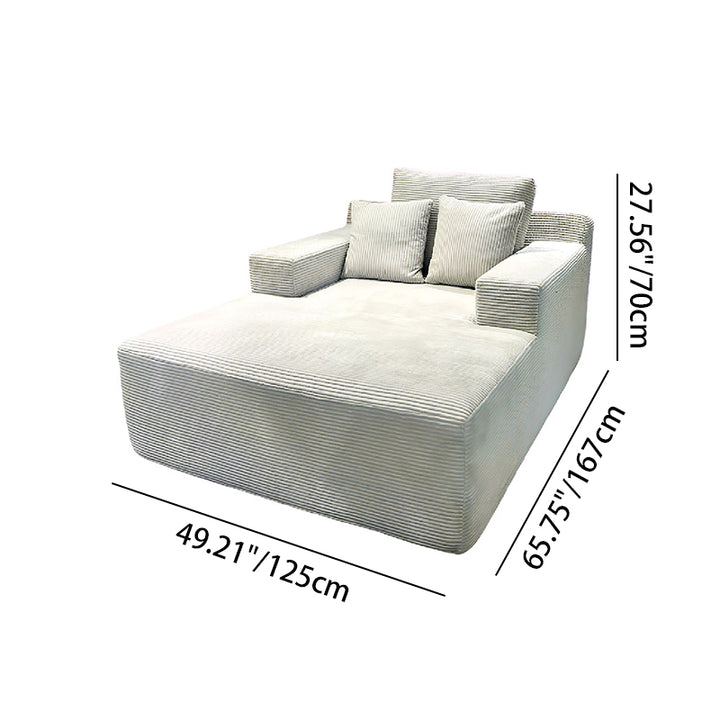 Canapé scandinave léger sans ossature, à compression simple - fauteuil lounge en velours côtelé en mousse haute densité et haute résilience pour salon 