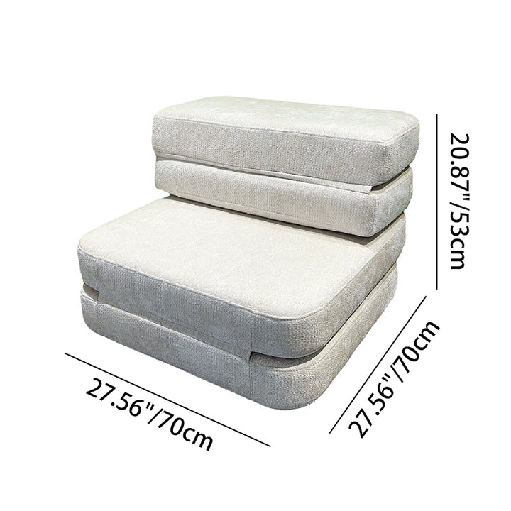 Sofá de Compresión Multifuncional Plegable Nórdico - Sofá de Espuma de Chenilla Silencioso Sin Esqueleto Para Sala de Estar y Dormitorio 