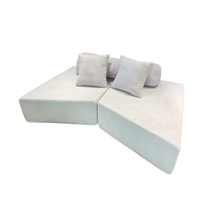 Minimalist Trapezoidal Sectional Compression Sofa - High-Density Rebound Foam Silent Frameless Corduroy Lounge Chair For Living Room
