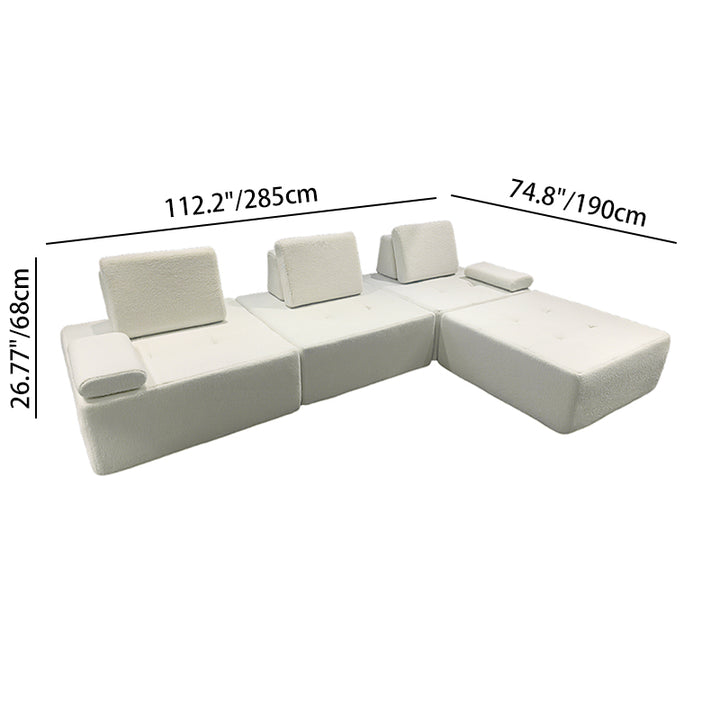 Minimalist Modular Free-Combination Sectional Compression Sofa - High-Resilience Foam Sherpa Modular Sofa For Living Room