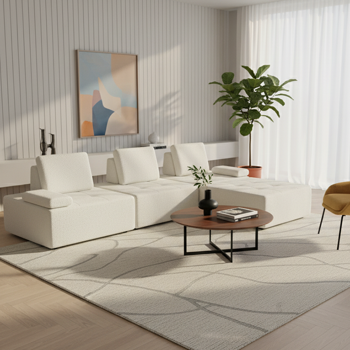 Minimalist Modular Free-Combination Sectional Compression Sofa - High-Resilience Foam Sherpa Modular Sofa For Living Room
