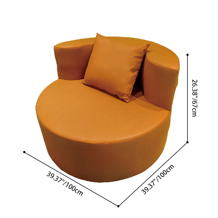 Canapé compressé contemporain en leathaire rond - fauteuil lounge scandinave en mousse haute densité pour salon 