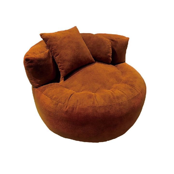Contemporary Scandinavian Toweling Compressed Single Sofa - Round Circular Accent Chair For Living Room