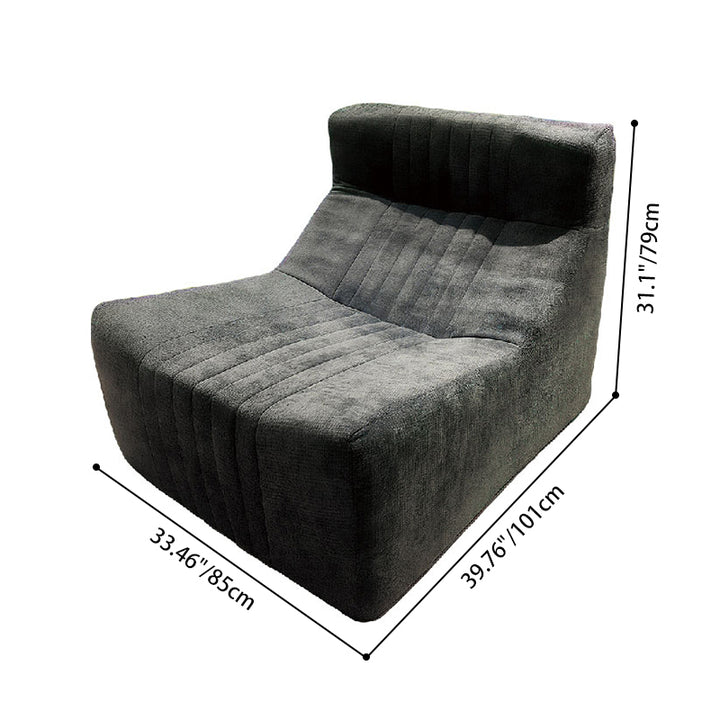 Modern Minimalist Chenille Compressed Single Sofa - Geometric Block Lounge Chair For Living Room