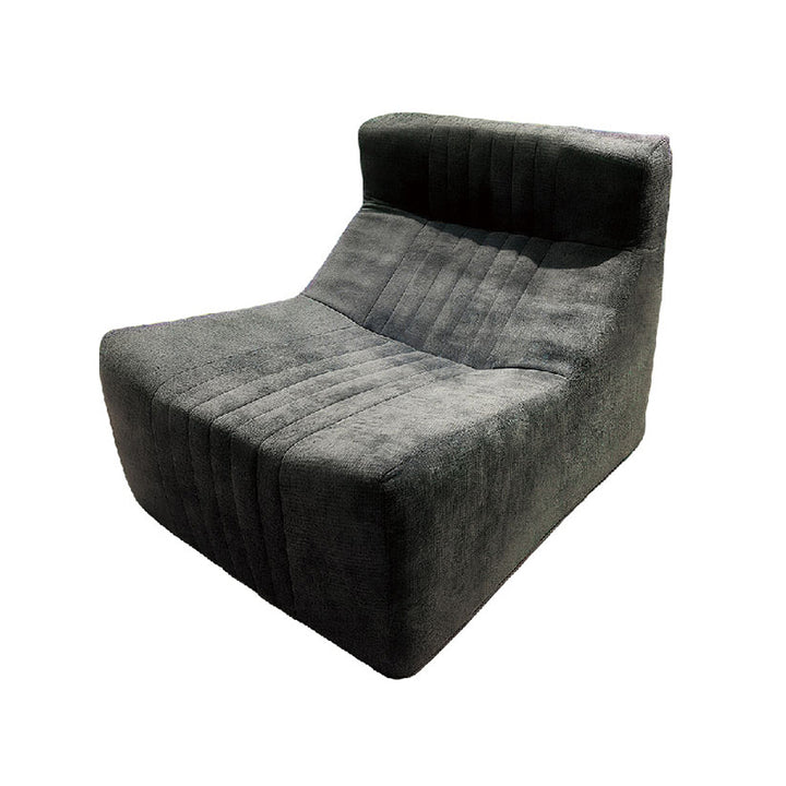Modern Minimalist Chenille Compressed Single Sofa - Geometric Block Lounge Chair For Living Room