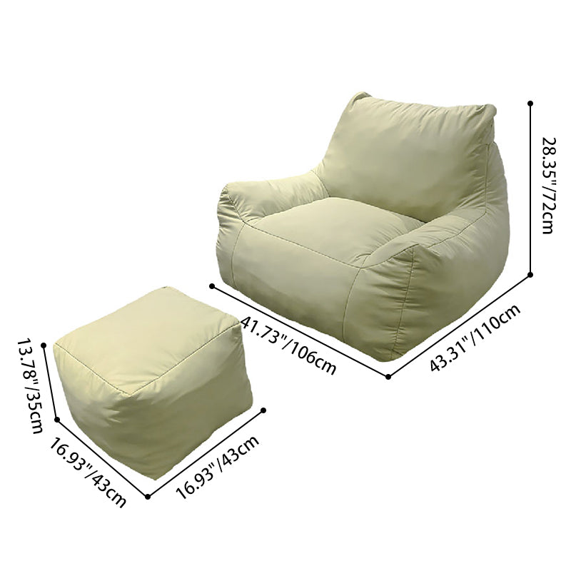Modern Frameless Leathaire Compressed Sofa - Vacuum Compressed No-Installation Lounge Chair With Footstool For Living Room