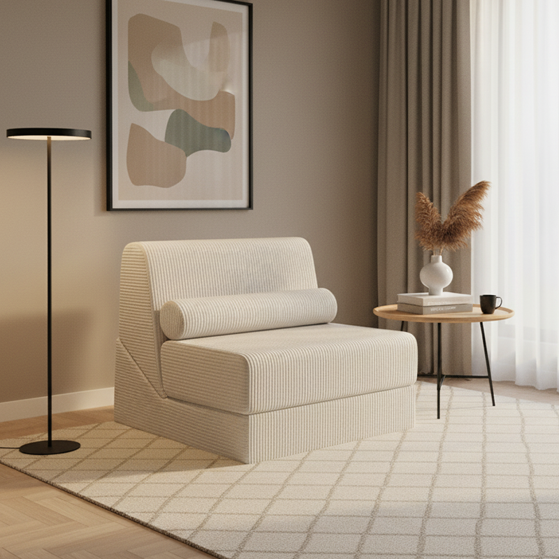 Modern Modular Corduroy Compressed Sofa - Vacuum Compressed Convertible Lounge Chair For Living Room