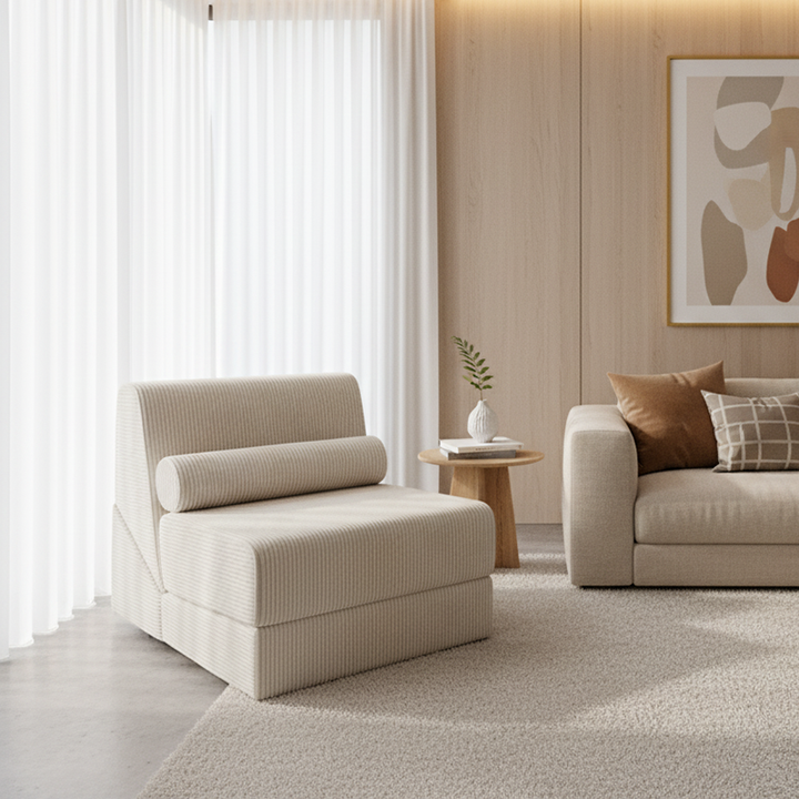 Modern Modular Corduroy Compressed Sofa - Vacuum Compressed Convertible Lounge Chair For Living Room