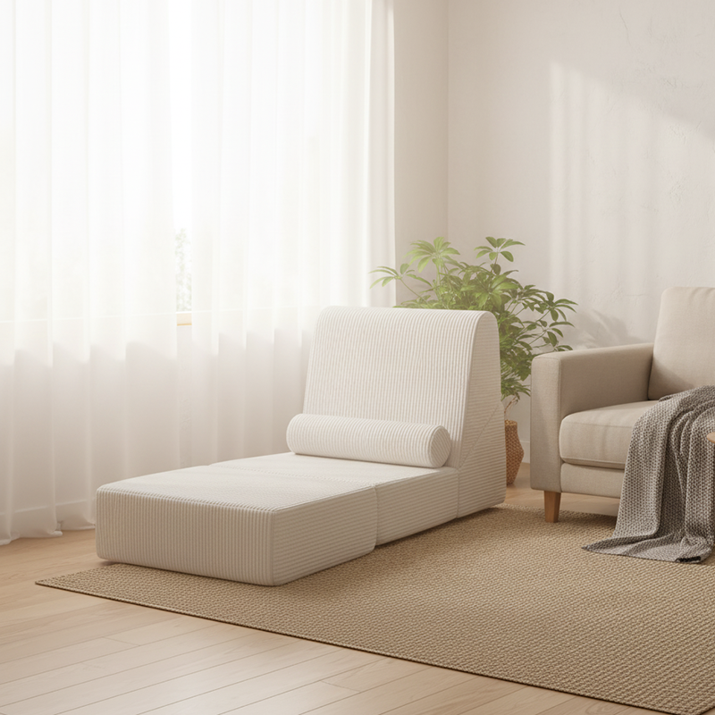 Modern Modular Corduroy Compressed Sofa - Vacuum Compressed Convertible Lounge Chair For Living Room