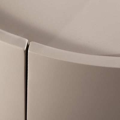 Round Anti-Collision Rotatable Nightstand - Luxury Design Practical Storage Board Side Table 2-Drawer For Bedroom