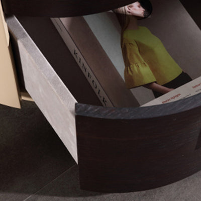 Contemporary Retro Nightstand - Space Aesthetic Highlight & Cylindrical Anti-Collision Design Bedside Table 2-Drawer For Bedroom