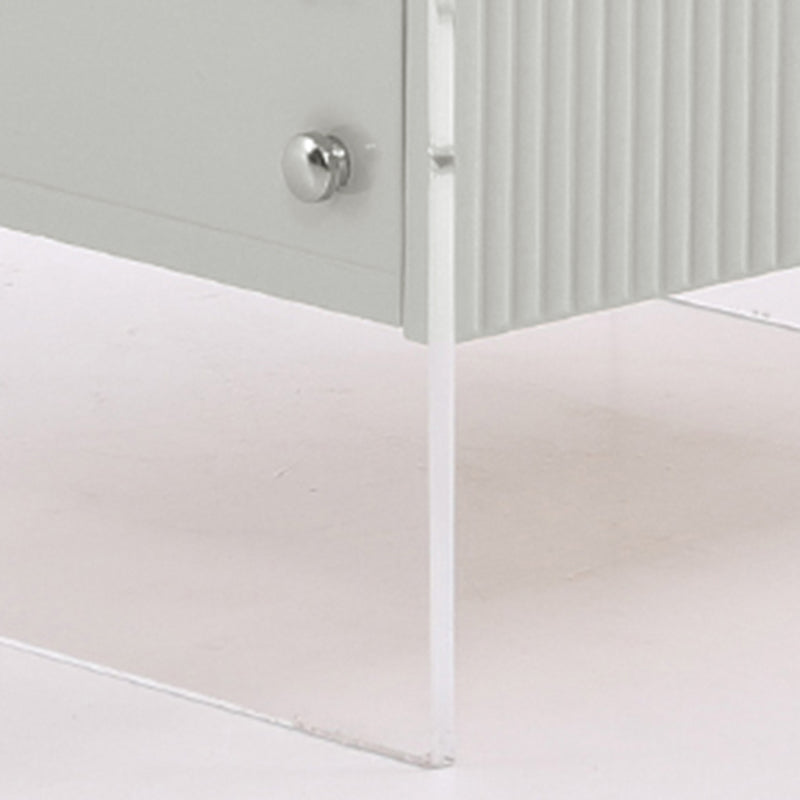 Transparent Acrylic Nightstand - Minimalist Sturdy U-Shaped Support Legs Bedside Table 1-Drawer For Bedroom &amp; Living Room