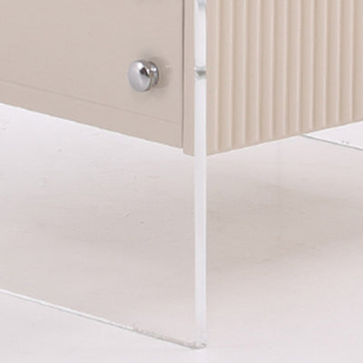 Transparent Acrylic Nightstand - Minimalist Sturdy U-Shaped Support Legs Bedside Table 1-Drawer For Bedroom & Living Room