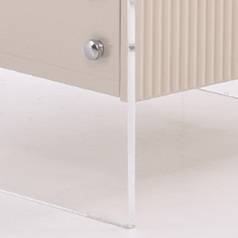 Transparent Acrylic Nightstand - Minimalist Sturdy U-Shaped Support Legs Bedside Table 1-Drawer For Bedroom & Living Room