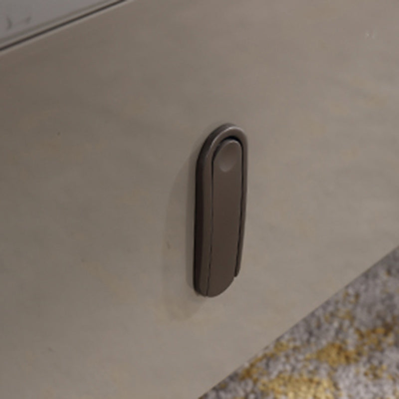 Clear Texture Nightstand - Transparent Tempered Glass Bedside Table 1-Drawer For Bedroom & Living Room