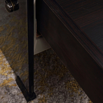 Clear Texture Nightstand - Transparent Tempered Glass Bedside Table 1-Drawer For Bedroom & Living Room