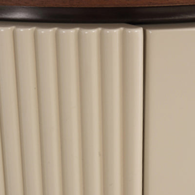 Contemporary Luxury Cylindrical Nightstand - Press-to-Open Bedside Table 2-Drawer For Bedroom