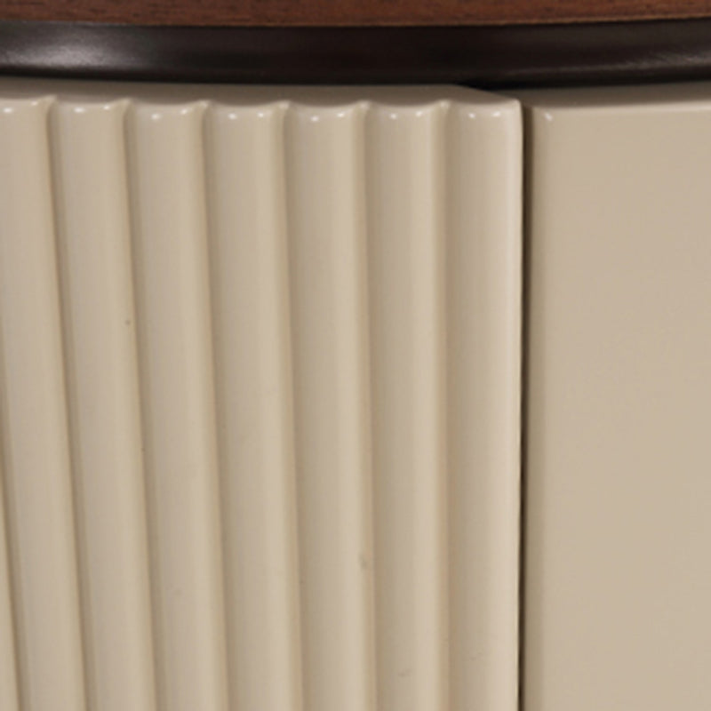 Contemporary Luxury Cylindrical Nightstand - Press-to-Open Bedside Table 2-Drawer For Bedroom