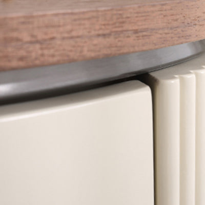 Contemporary Luxury Cylindrical Nightstand - Press-to-Open Bedside Table 2-Drawer For Bedroom