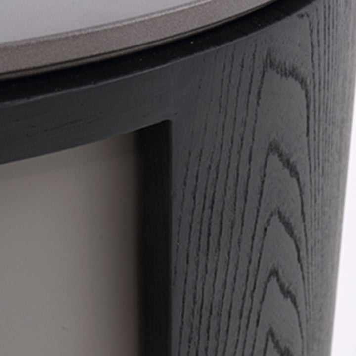 Industrial Rotating Nightstand - Round Skin-Friendly Baking Paint Bedside Table 3-Tier For Bedroom &amp; Living Room