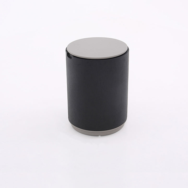 Modern Minimalist Smoked Wood Nightstand - High-Quality Round Design Bedside Table 2-Cabinet For Bedroom &amp; Living Room