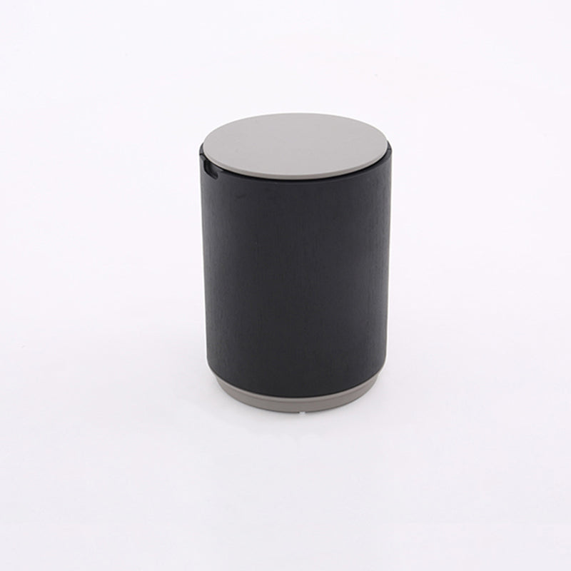 Modern Minimalist Smoked Wood Nightstand - High-Quality Round Design Bedside Table 2-Cabinet For Bedroom & Living Room