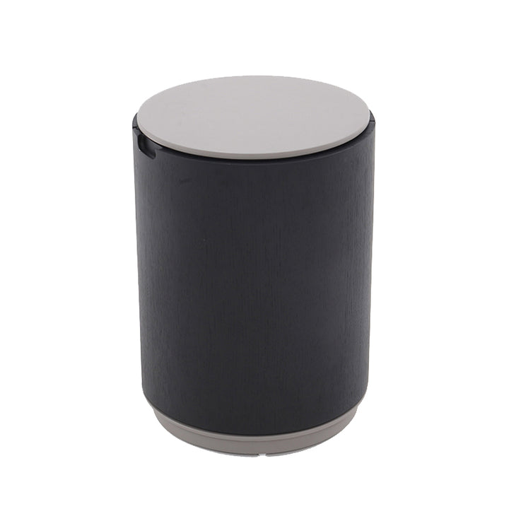Modern Minimalist Smoked Wood Nightstand - High-Quality Round Design Bedside Table 2-Cabinet For Bedroom &amp; Living Room