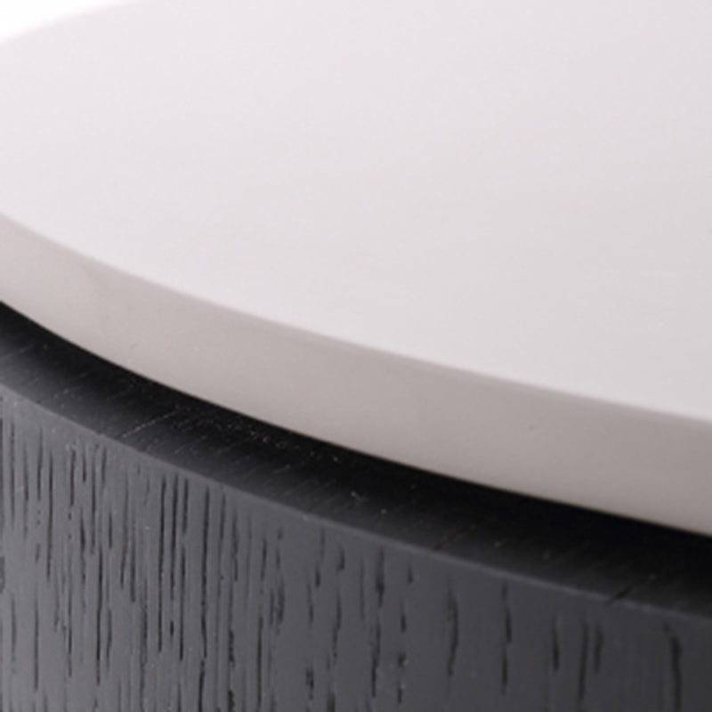 Modern Minimalist Smoked Wood Nightstand - High-Quality Round Design Bedside Table 2-Cabinet For Bedroom &amp; Living Room