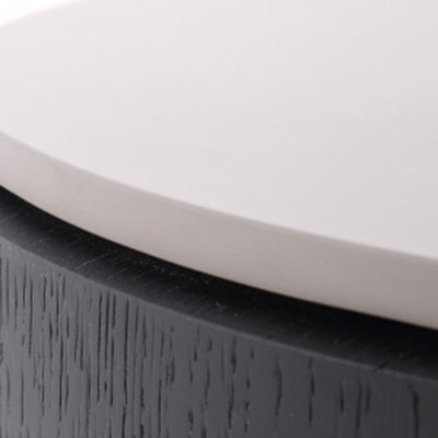 Modern Minimalist Smoked Wood Nightstand - High-Quality Round Design Bedside Table 2-Cabinet For Bedroom & Living Room