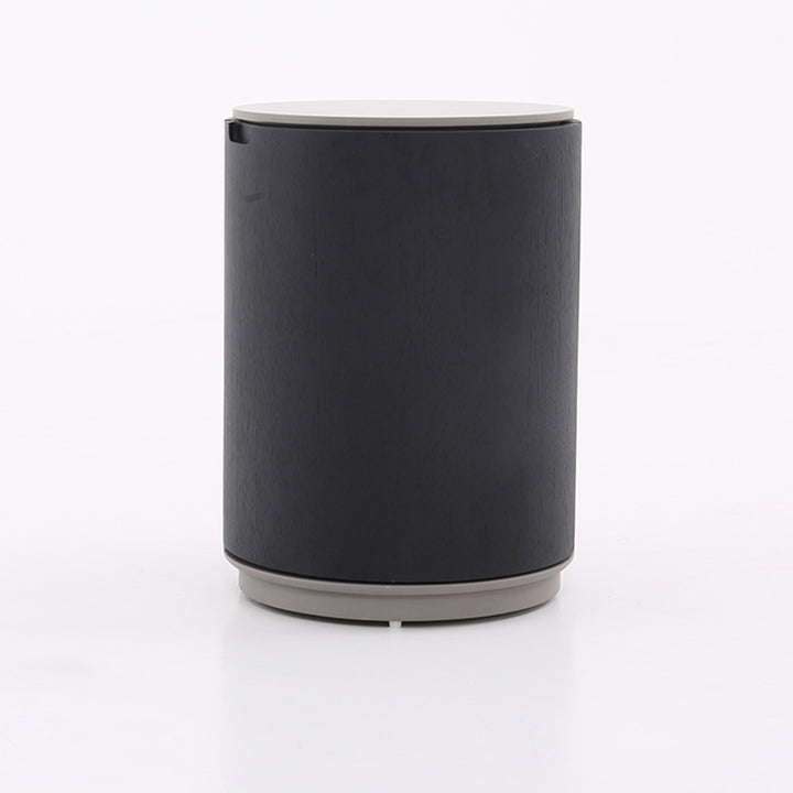 Modern Minimalist Smoked Wood Nightstand - High-Quality Round Design Bedside Table 2-Cabinet For Bedroom &amp; Living Room