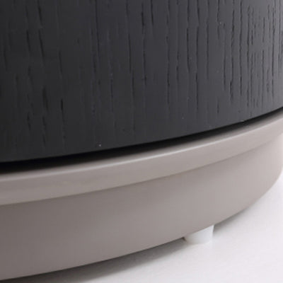Modern Minimalist Smoked Wood Nightstand - High-Quality Round Design Bedside Table 2-Cabinet For Bedroom & Living Room