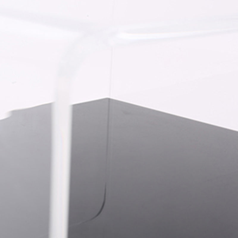 Acrylic Industrial-Style Nightstand - Functional Aesthetics Rectangular Bedside Table 1-Drawer For Bedroom & Living Room