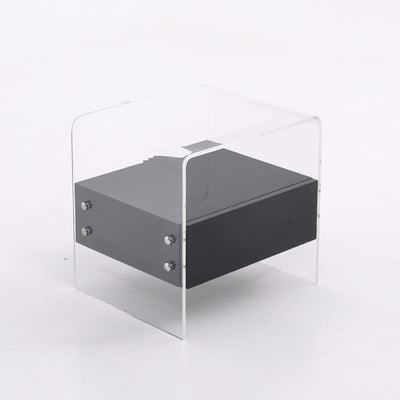 Acrylic Industrial-Style Nightstand - Functional Aesthetics Rectangular Bedside Table 1-Drawer For Bedroom & Living Room