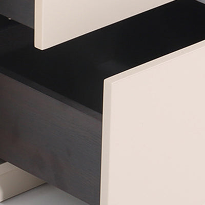 Premium Luxury Nightstand - Delicate Textured Panel Bedside Table 2-Drawer For Bedroom & Living Room